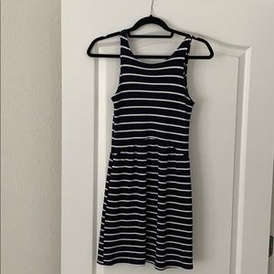 Fighting Eel navy blue stripe dress